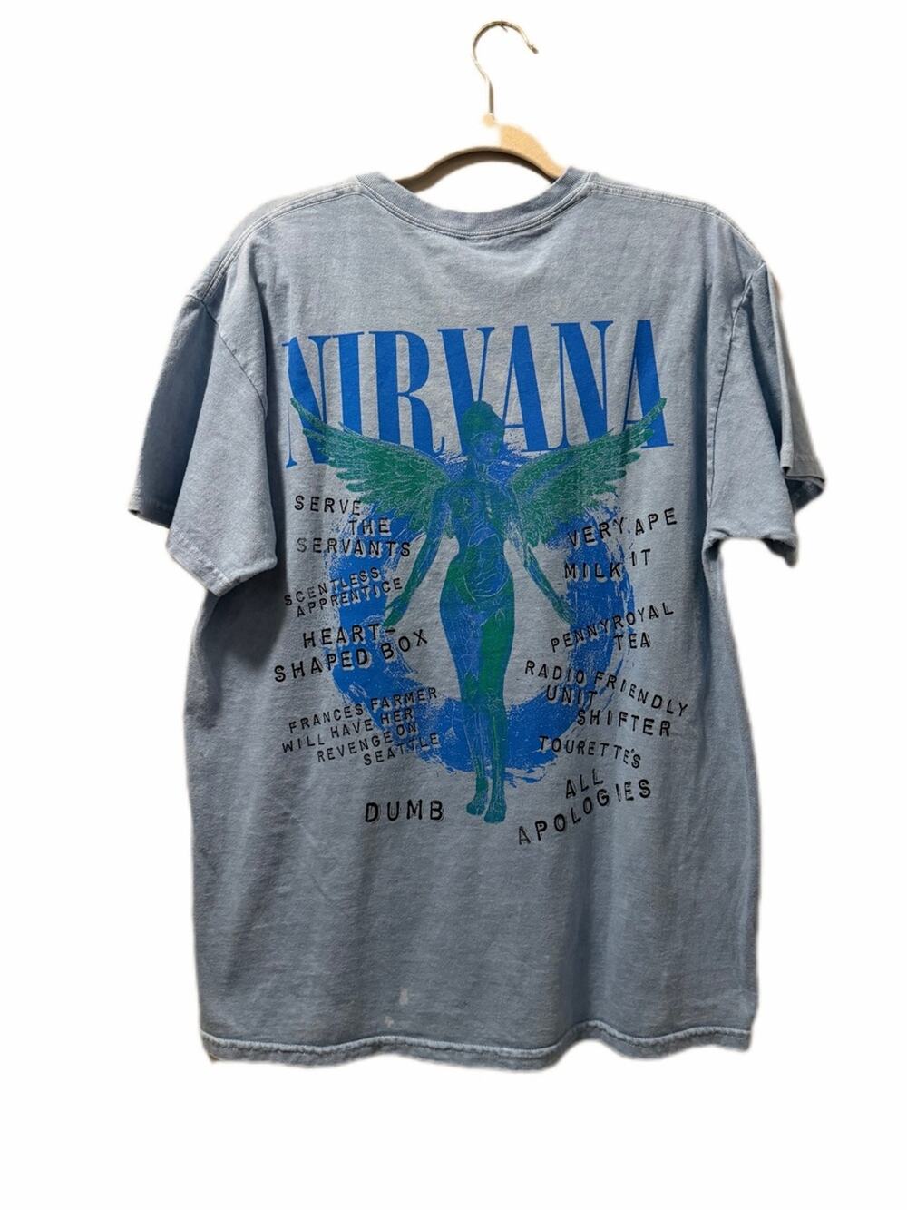 Nirvana in utero Tee shirt blue acid wash